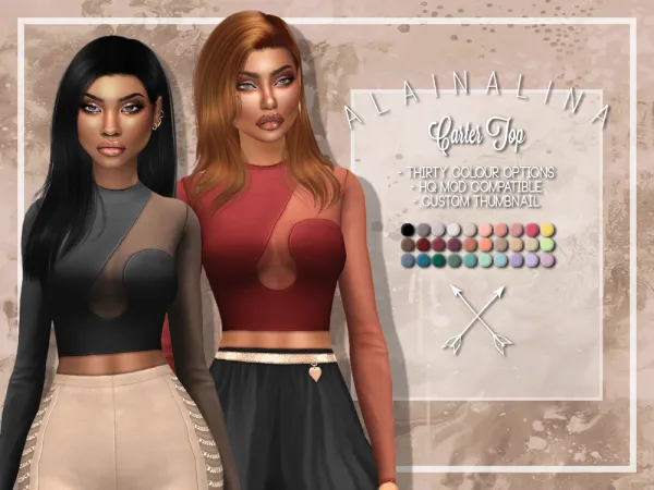 Mix Carter Top - The Sims 4 Custom Content