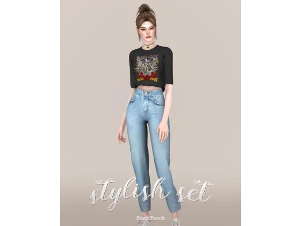 Alpha Stylish Set by BackTrack - The Sims 4 Custom Content