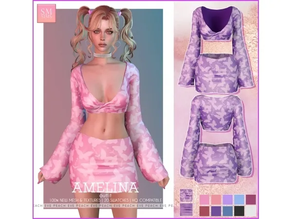 Alpha Amelina Outfit - The Sims 4 Custom Content
