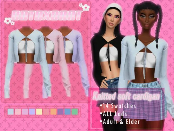 Alpha Knitted soft cardigan by [B0T0XBRAT] - The Sims 4 Custom Content
