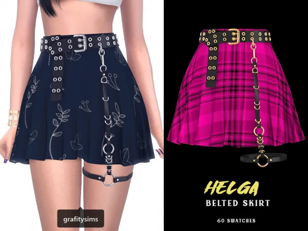 Alpha Helga Belted Skirt - The Sims 4 Custom Content