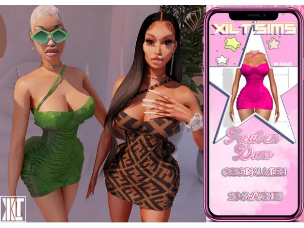 Alpha Freak em Dress by xiltsims - The Sims 4 Custom Content