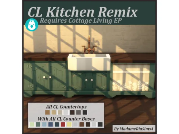 Maxis Match Cottage Living Kitchen Remix by MadameRia - The Sims 4 Custom Content
