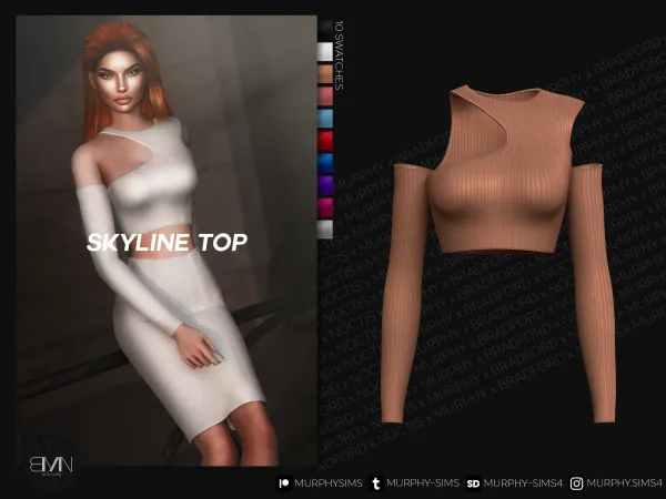 Alpha Skyline Top - The Sims 4 Custom Content
