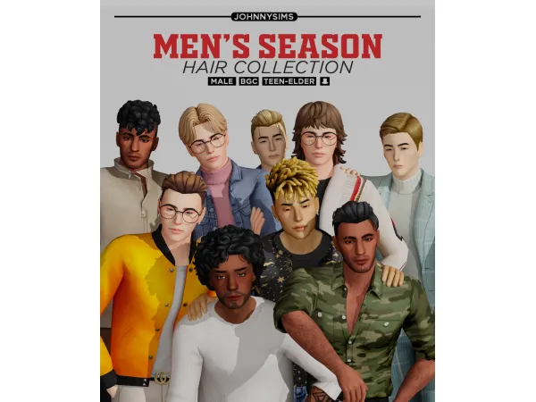 Maxis Match Mens Season (Hair Collection) - The Sims 4 Custom Content