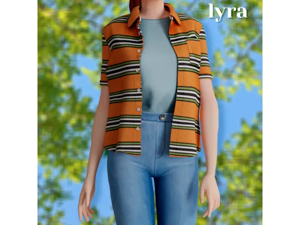 Alpha Lyra shirt by amelylina - The Sims 4 Custom Content