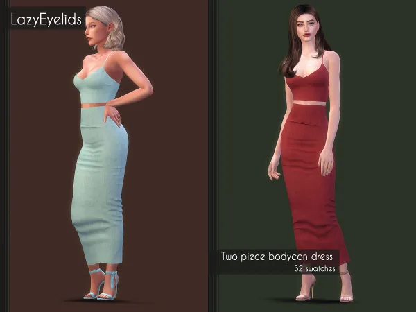 Two piece bodycon dress