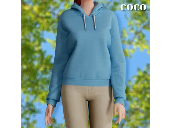 Alpha Coco hoodie by amelylina - The Sims 4 Custom Content