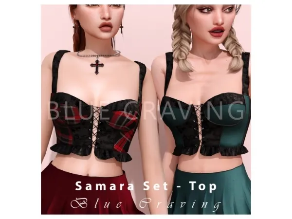 Alpha Blue Craving Samara Top by bluecraving - The Sims 4 Custom Content