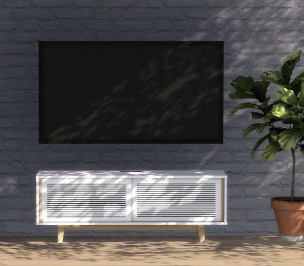 Alpha Line Media Bench by simsfinds - The Sims 4 Custom Content