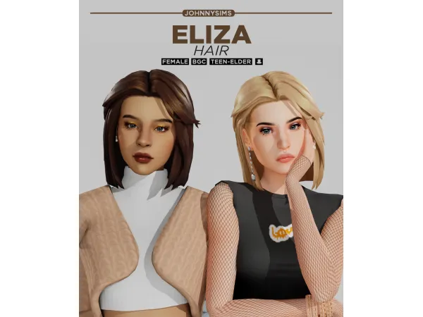 Maxis Match Eliza Hair by JohnnySims - The Sims 4 Custom Content