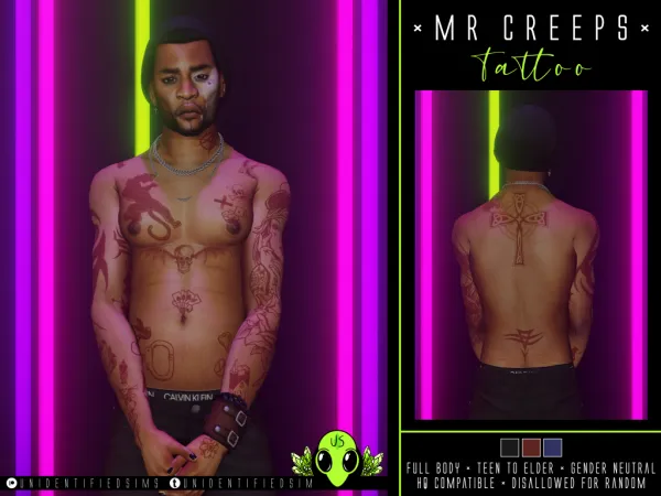 Mix mr creeps tattoo - The Sims 4 Custom Content