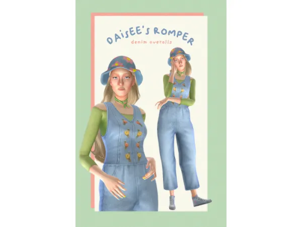 Maxis Match daisees romper by Mossylane - The Sims 4 Custom Content