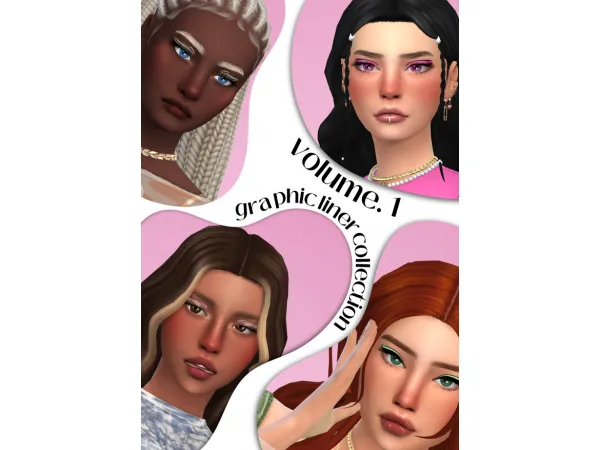 Maxis Match Volume 1 [Graphic Liners Collection] by hera_cc - The Sims 4 Custom Content