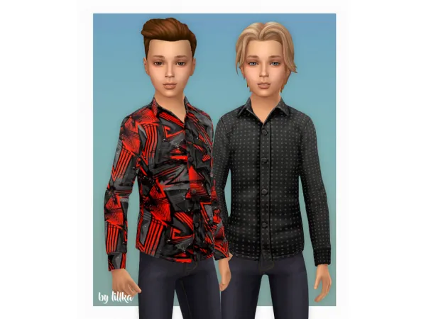 Maxis Match Louis Shirt for Boys by Lillka - The Sims 4 Custom Content