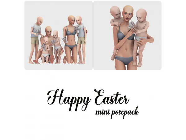 Mix Happy Easter mini Posepack (FREE EVERYONE) by bommie-sims - The Sims 4 Custom Content