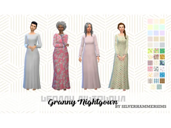 Maxis Match Granny Nightgowns - The Sims 4 Custom Content