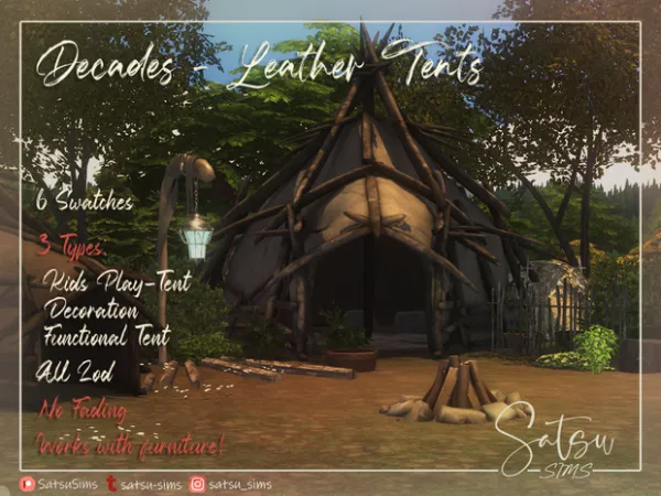 Alpha Decades Part 1 Tents by SatsuSims - The Sims 4 Custom Content