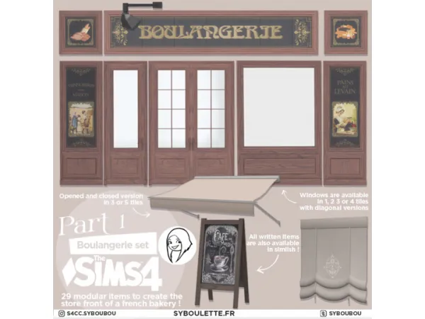 Alpha Boulangerie set Part 1 - The Sims 4 Custom Content