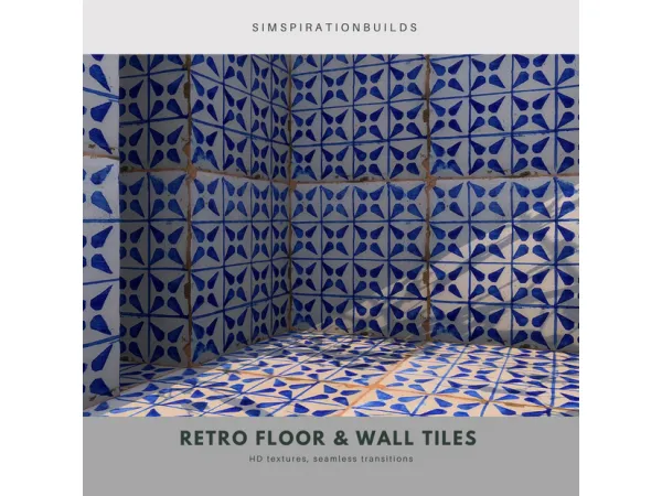 Alpha Retro Floor Wall Tiles by SimspirationBuilds - The Sims 4 Custom Content