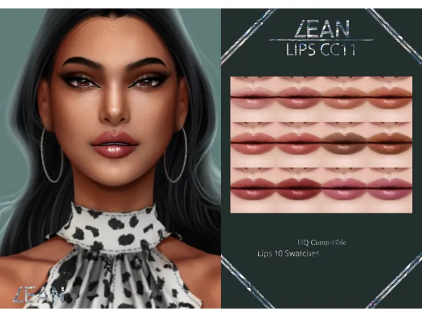Alpha LEAN LIPS CC11 by LEANSIMS - The Sims 4 Custom Content
