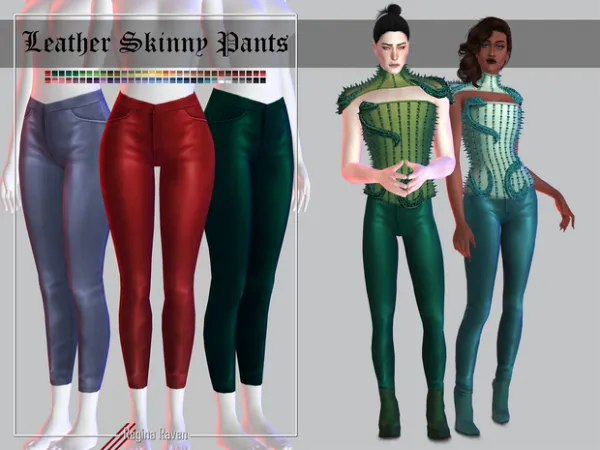 Maxis Match Leather Skinny Pants by Regina Raven - The Sims 4 Custom Content