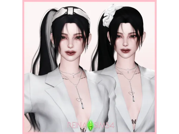 Alpha REINA_TS4_20_CHARLOTTE HAIR ACC - The Sims 4 Custom Content