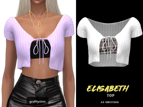 Alpha Elisabeth Top - The Sims 4 Custom Content