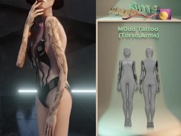 Mix M0od Tattoos (TorsoArms) by v1s4g3 - The Sims 4 Custom Content