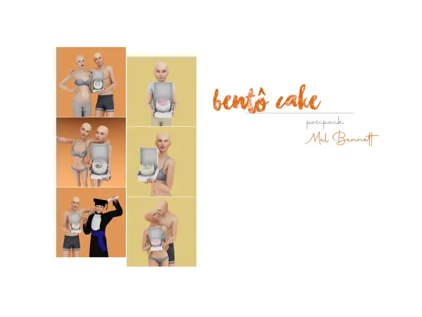 Alpha Bentô Cake Posepack - The Sims 4 Custom Content