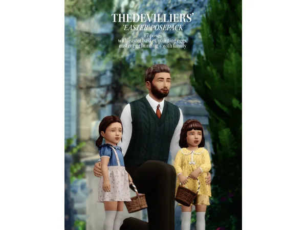 Mix THEDEVILLIERS easter posepack by simsfinds - The Sims 4 Custom Content
