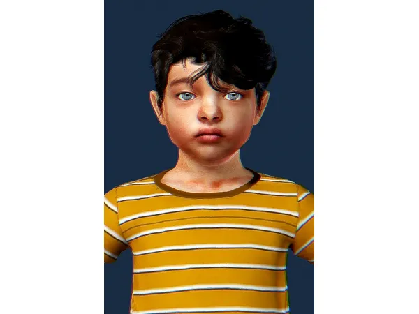 Wings Curly Male Hair for Child Toddler by chuskasims - The Sims 3 Custom Content