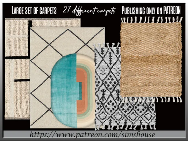 Alpha Large set of carpets by simshouse - The Sims 4 Custom Content