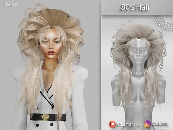 Alpha 80's Hair - The Sims 4 Custom Content