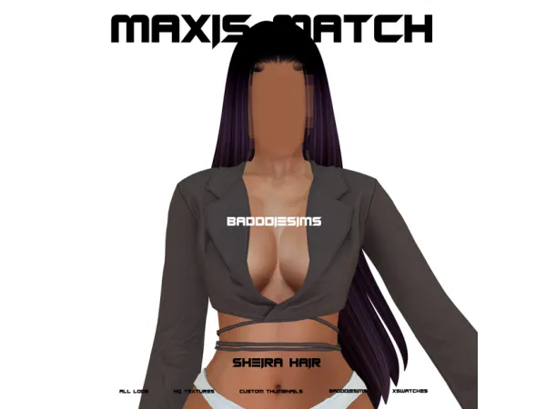 Maxis Match SHEIRA HAIR by simsfinds - The Sims 4 Custom Content