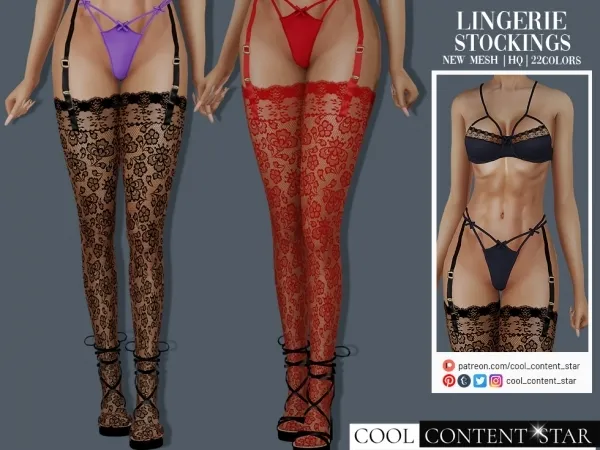 Alpha Lace Stockings cool_content_star - The Sims 4 Custom Content