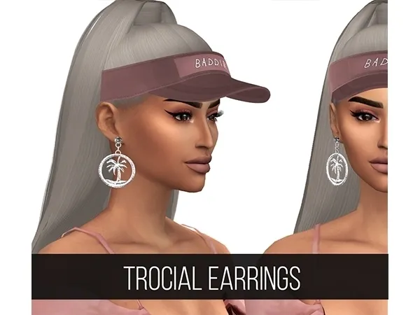 Alpha tropical earrings - The Sims 4 Custom Content