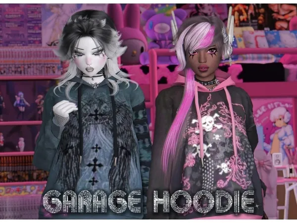 Alpha Garage Hoodie a Recolor by atomiclight - The Sims 4 Custom Content
