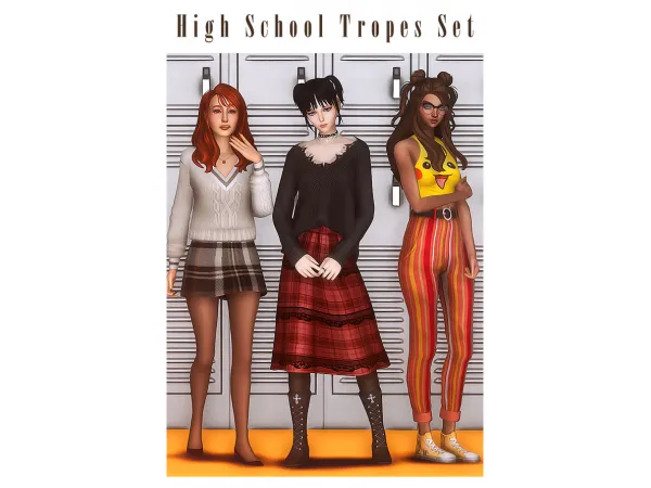 Maxis Match High School Tropes Set by kamiiri - The Sims 4 Custom Content