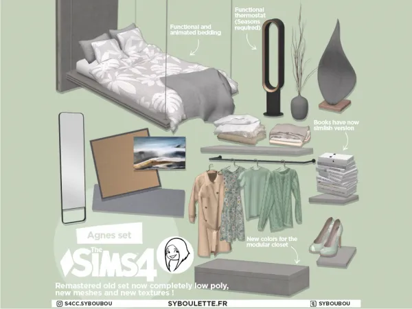 Alpha New Agnes set by SYB - The Sims 4 Custom Content