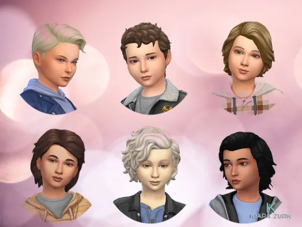 Maxis Match 6 Boys Hairstyles by Kiara Zurk - The Sims 4 Custom Content