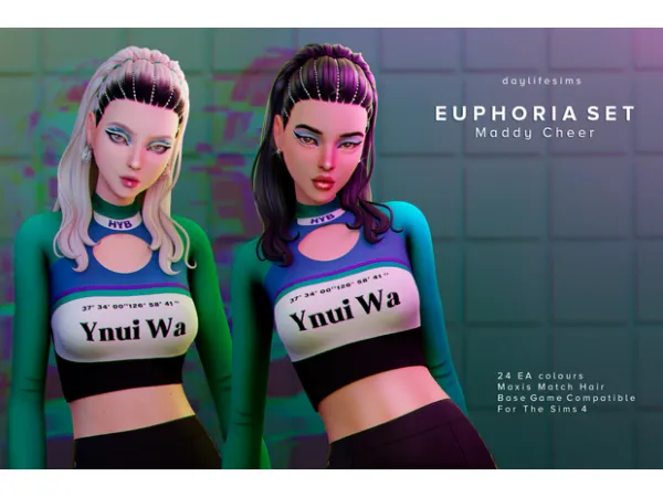 Maxis Match EUPHORIA SET Maddy Cheer by Daylife Sims - The Sims 4 Custom Content