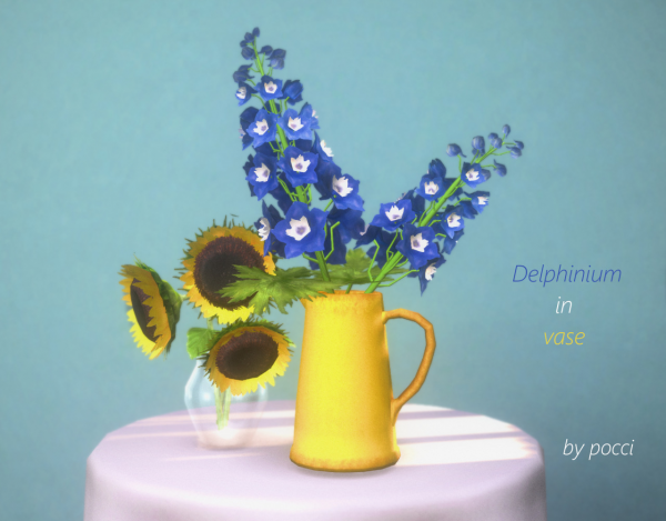 Mix Delphinium in vase by simsfinds - The Sims 4 Custom Content