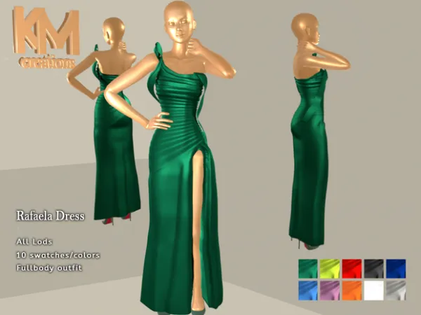 Alpha [KM] Rafaela Dress by kmcreations_ts4 - The Sims 4 Custom Content