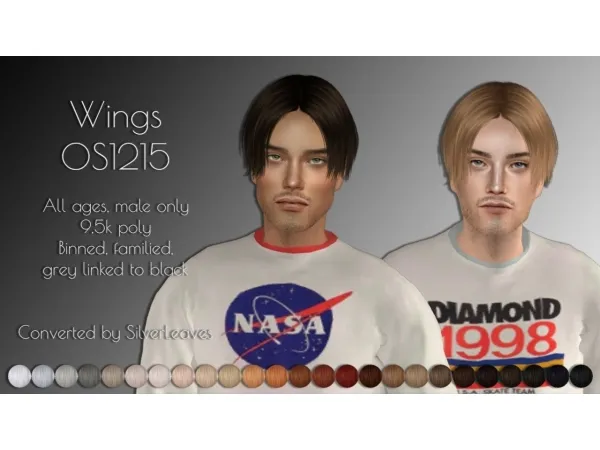 Ten new retextures Wings hairs for all ages and genders - The Sims 2 Custom Content