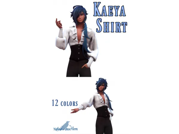 Maxis Match Kaeya shirt Auditore by Natalia - The Sims 4 Custom Content