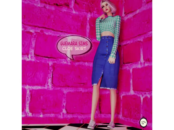 Alpha Cloe skirt by Guemara - The Sims 4 Custom Content