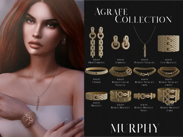 Alpha Agrafe Collection by bradford - The Sims 4 Custom Content