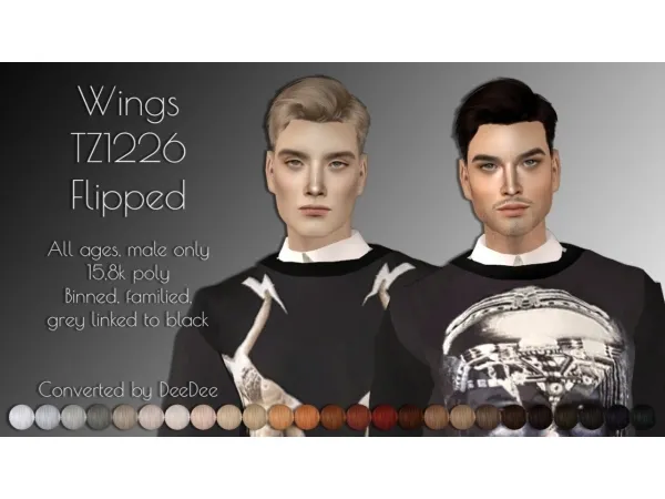 Ten new retextures Wings hairs for all ages and genders - The Sims 2 Custom Content