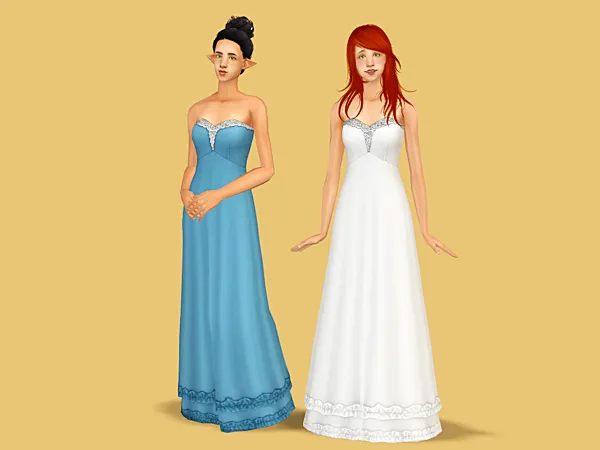 Double Layered Gown - The Sims 2 Custom Content